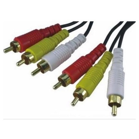 CABO A/V RCA MACHO 3/3 PINOS DE 1,5Mts.