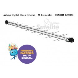 Antena UHF Digital Black Externa – 38 Elementos – PROHD-1300DB
