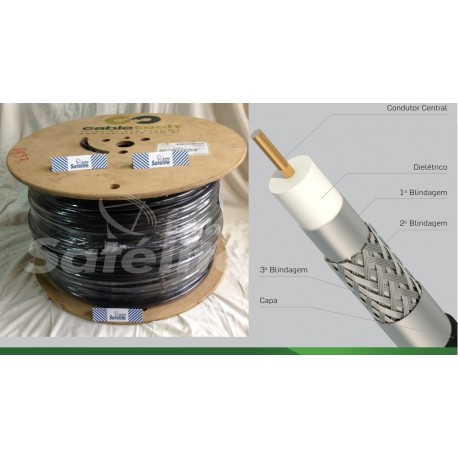 Cabo Coaxial RG11 TS  Cabletech -  bobina 305 mts.