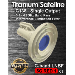 LNBF Single Output 3.8 - 4.2 GHz 5G Red Band Pass Filter PLL -  TITANIUM SATELLITE