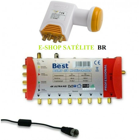 Multiswitch BEST MS5/8 Sat + Quattro LNB UHD  HD 4K - ALEMANHA