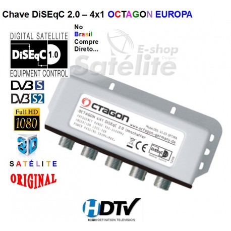 CHAVE DiSEqC OCTAGON 2.0 4X1 - EUROPA