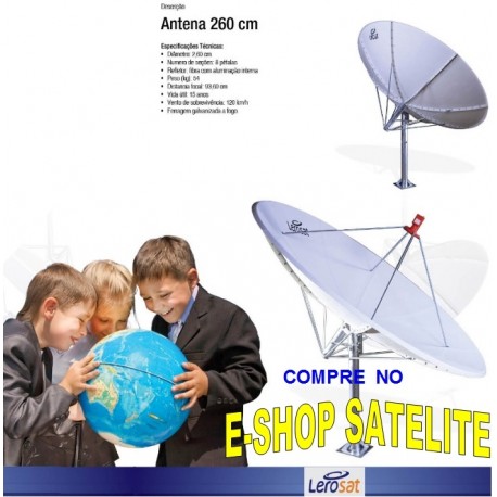 Antena Fibra de Vidro 260 CM LERO-SAT