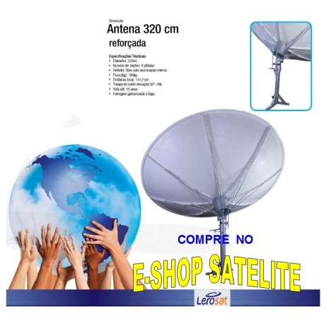 ANTENA FIBRA DE VIDRO 320 CM PROFISSIONAL LERO-SAT