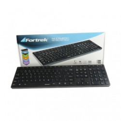 Teclado Multimídia Slim USB MK601 Preto FORTREK