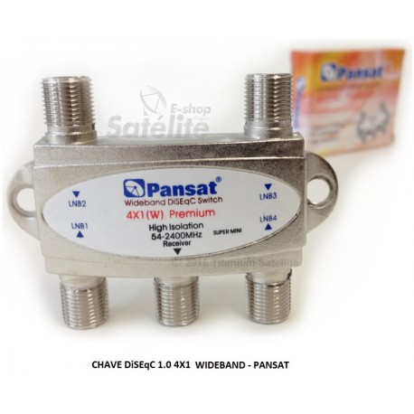 Chave DiSEqC 1.0 4x1 Wideband - Pansat