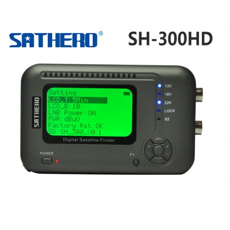 SATFINDER SATHERO PROFISSIONAL SH-300HD Satélites DVB-S, DVB-S2