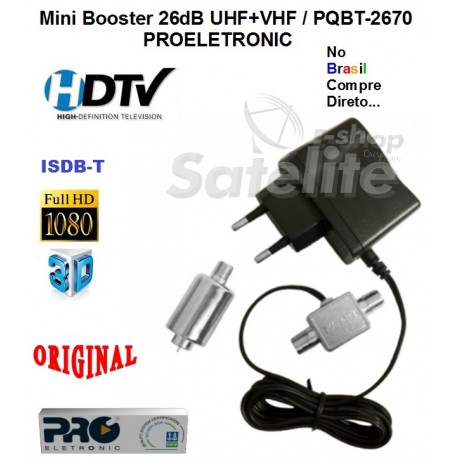 Mini Booster 26dB UHF+VHF / PQBT-2670 PROELETRONIC