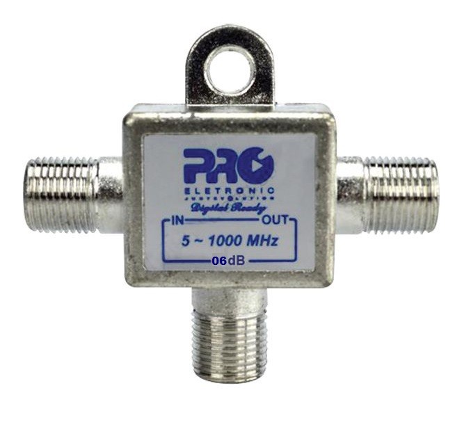 Tomada T 1GHz solder back PROELETRONIC TAP 6 dB - E-shop Satélite