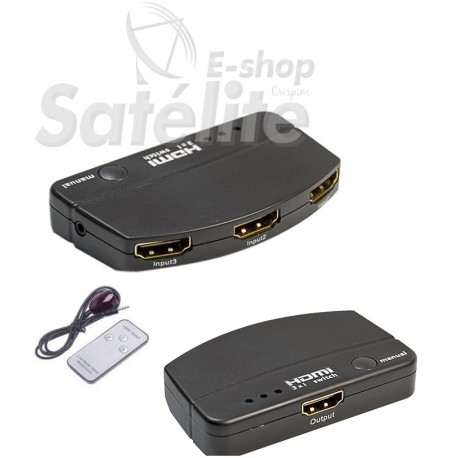 SWITCH HDMI 3 PORTAS COM CONTROLE REMOTO AL-HMXA3 