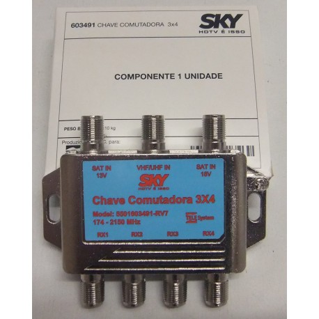 CHAVE COMUTADORA 3x4 ADVANSAT ou TELESYSTEM